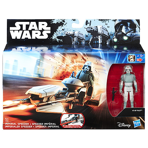 Star Wars The Force Awakens 3.75-inch Vehicle - Rebels AT-DP Pilot and Imperial Speeder