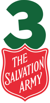 The Salvation Army logo with number three behind