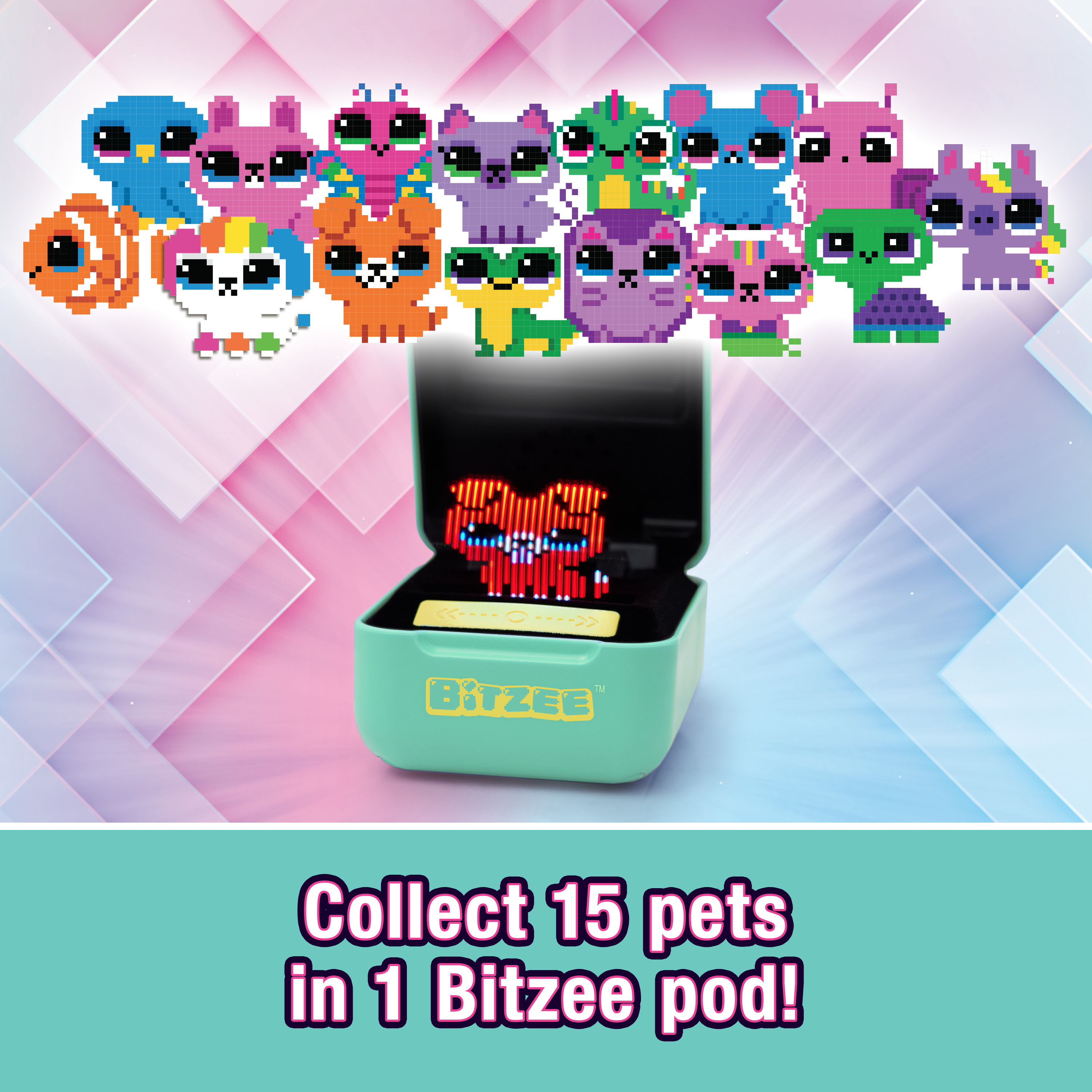Collect 15 pets in 1 Bitzee pod! Collect 15 pets in 1 Bitzee pod!